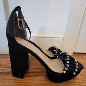 Sam Edelman Black Heels with Rhinestone Details